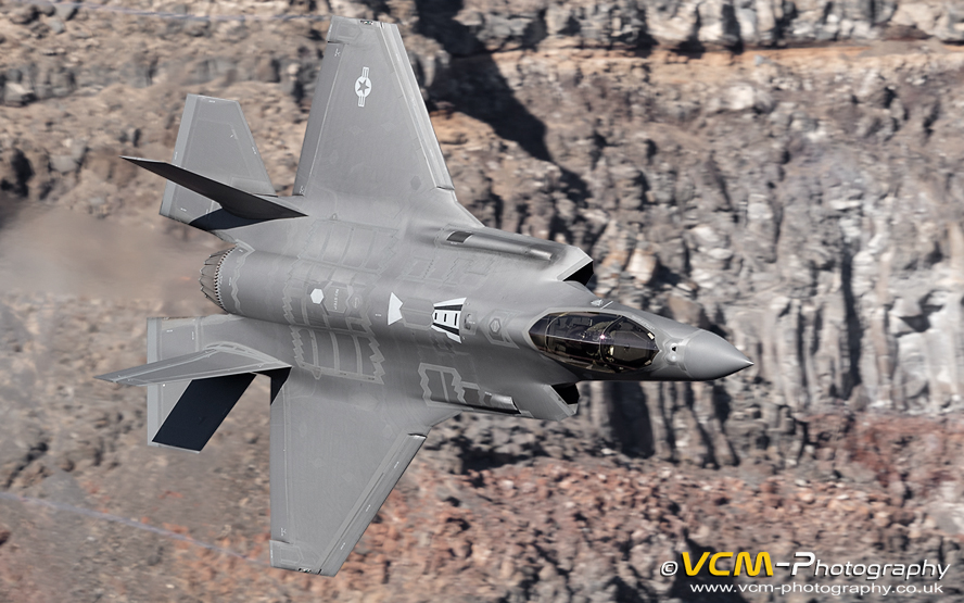 F-35A low-level through Rainbow Canyon